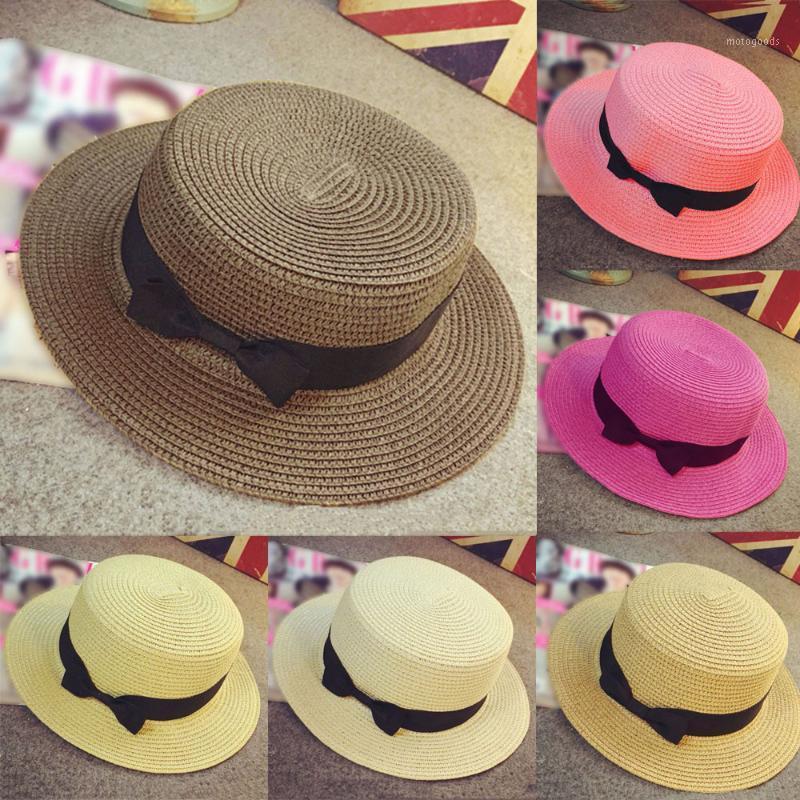 

Fashion Cap Beach Sun Straw Hat Bow Tie Band Sunhat kapelusz damski lato FJWL1, Khaki