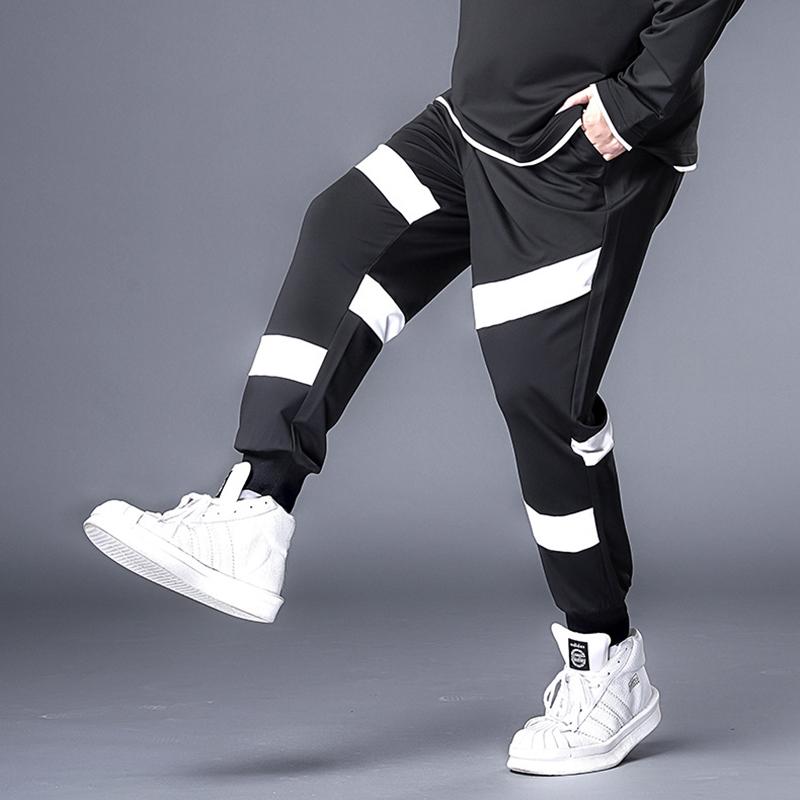 

Black hip-hop casual trousers men ribbon men jogging pants fashion casual street brand large size cool pants for male