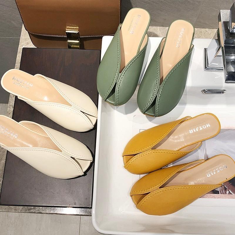 

women fashion 2020 summer new style outside wearing Korean Baotou, Muller net red lazy people cool slipper trend1, See chart