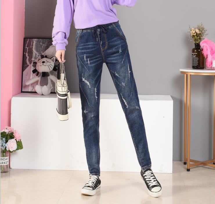 

Plus Size Loosed Denim From Women's Brem Hare Elastic Waistband Pants 28xv, Blue