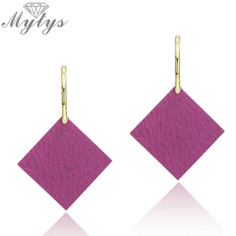 

Mytys 4 Color Design Fashion Square Color Dangle Drop Earrings for Women Trendy Party Statement Earrings CE386 CE387 CE388 CE389