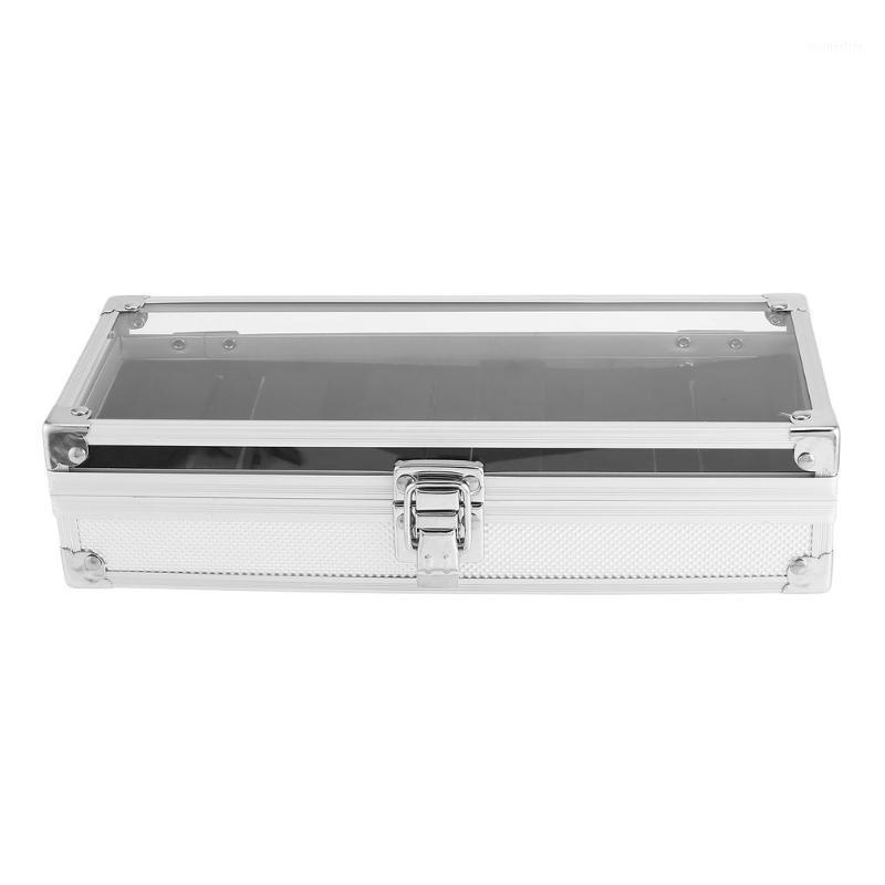 

6 Grid Insert Slots Jewelry Watches Display Storage Box Case Aluminium Watch Box Jewelry Decoration organizer1, As pic