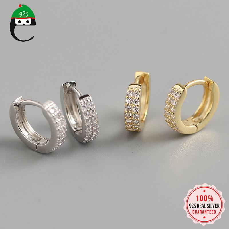 

Trustdavis Minimalist 925 Sterling Silver Fashion Cute Geometric Shiny CZ Hoop Earring For Women Wedding Earring Jewelry DA1109