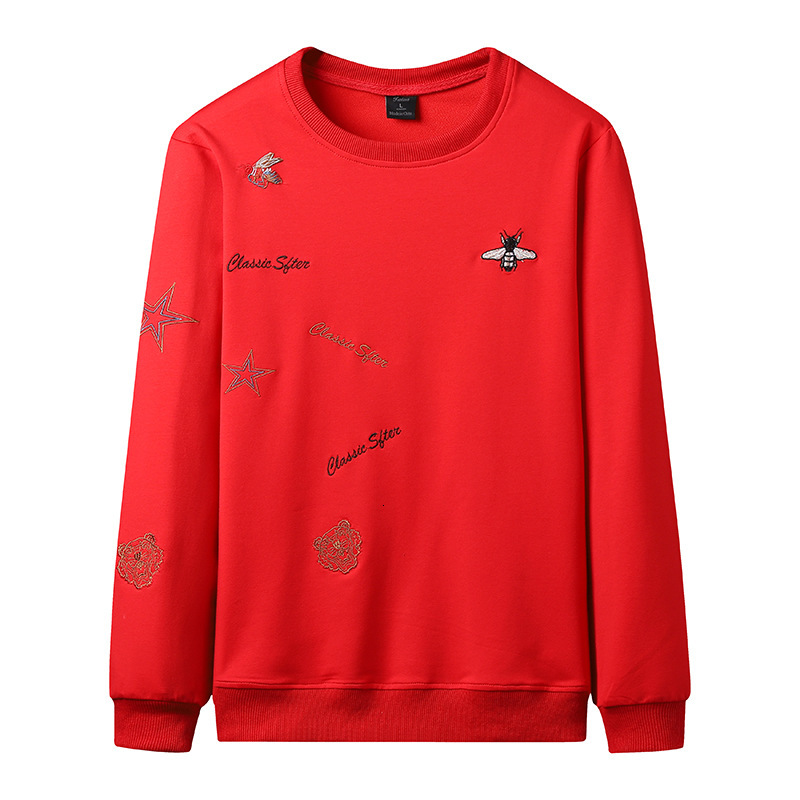 

2021 New Embroidered Cotton Hooded Men's Sweater Hoodie Kfq6, Red1