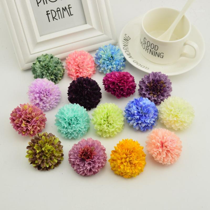 

5pcs cheap Artificial flowers home wedding decoration Stamens needlework flowers handicrafts silk Carnation head Bride bouquet1, Pink