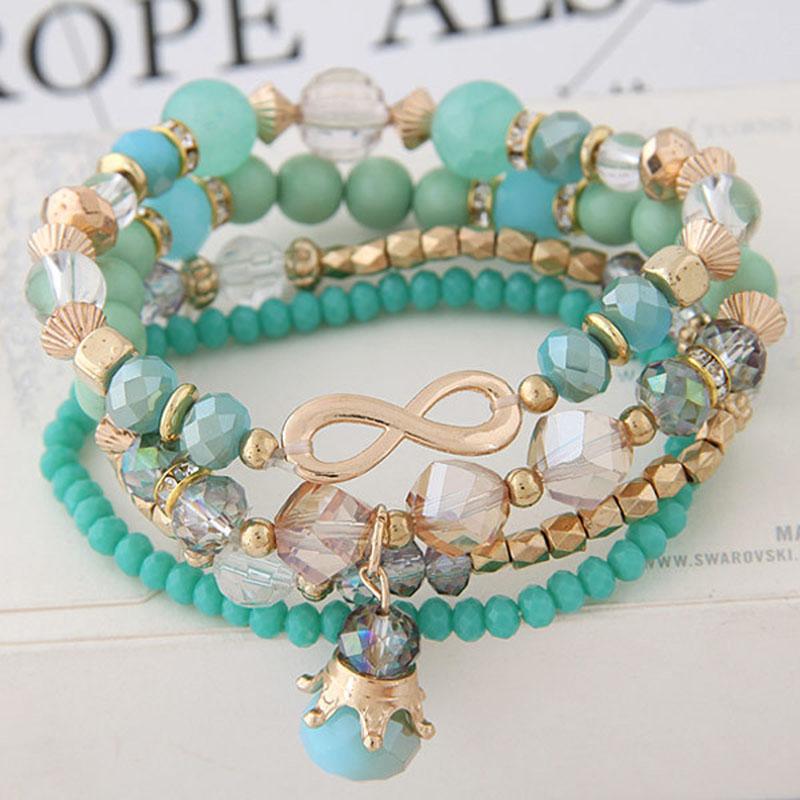 

Charm Bracelets YADA Gifts Gold Lucky 8 Word Bracelets&Bangles For Men Women Braided Rope Crystal Jewelry Multilayer Bracelet BT200394