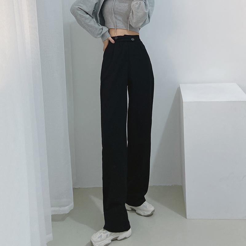 

Women Clothing Lady High Waist Pants Korean Fashion Ropa Mujer Pantalones Vetement Femme Joggers Mulher Kobieta Spodnie, Black