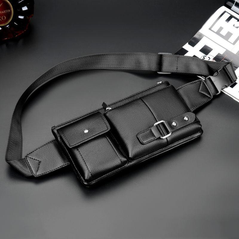 

Men Waist Bags Retro Multi-function Pockets Simple Small Leather Waist Pack Outdoor Sports Leisure Messenger Chest Bag1, Brown
