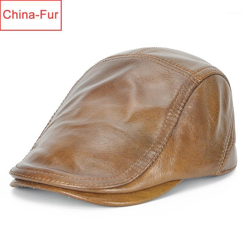 

Men Real Leather Duck Tongue Cap Brand Casual Cowhide Leather Hat 2020 New Style Fashion Spring Autumn Real Cowhide Caps1, Grey