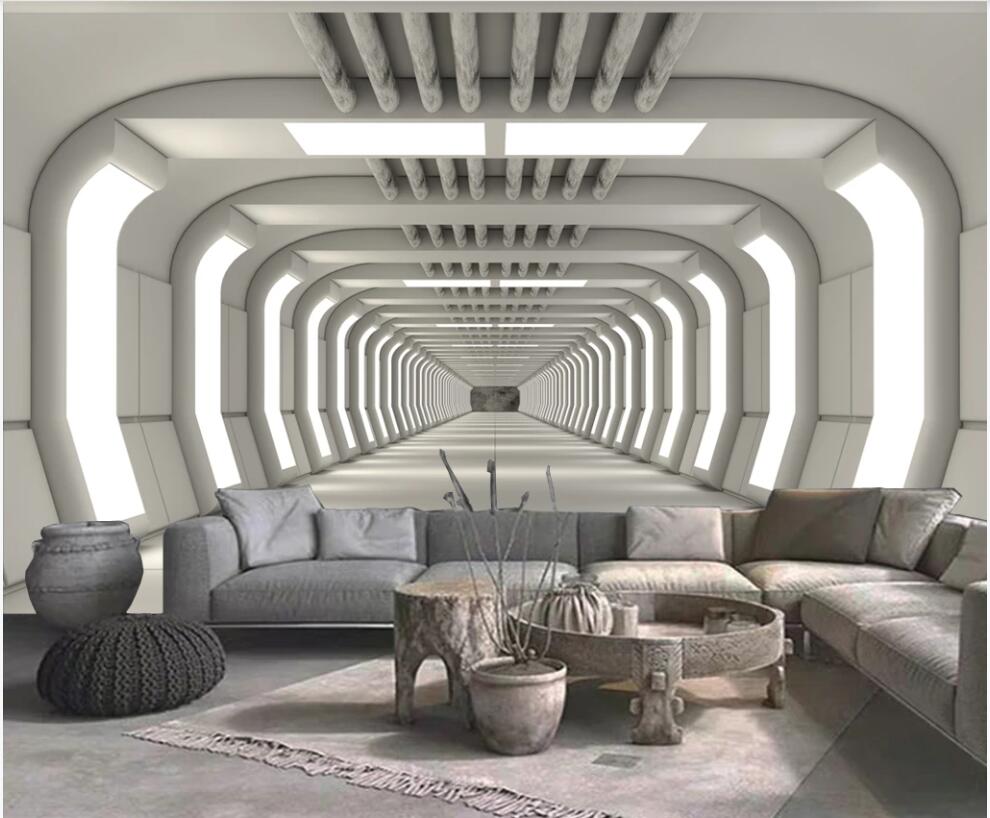 

3d wallpaper custom photo mural Modern technology sense corridor aisle home decor 3d wall murals wallpaper for walls 3 d in the living room, Non-woven wallpaper