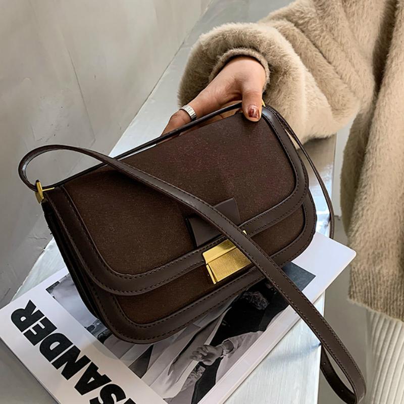 

Stone Pattern small suede leather Crossbody Bag for Women 2021 Fashion Sac A Main Female Shoulder Bag Female Handbags and Purses, Pu-brown