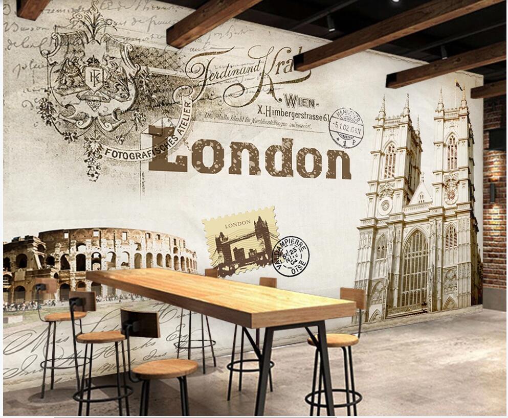 

3d wallpaper custom photo mural British style retro Paris London church living room Home decor 3d wall murals wallpaper for walls 3 d, Non-woven wallpaper