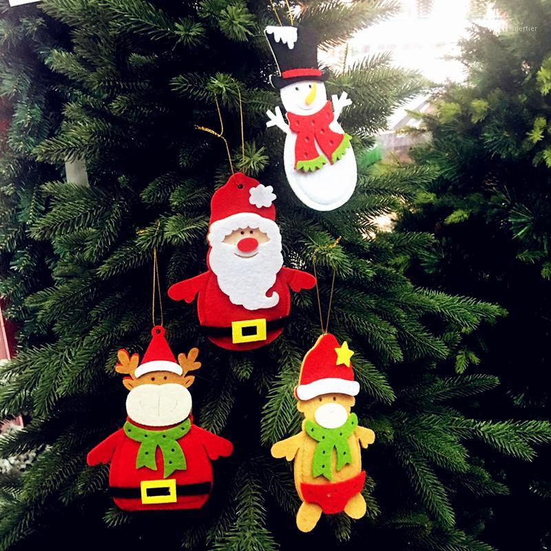 

4pcs Santa Claus Christmas Cutlery Holder Bags Fork Spoon Pockets Table Decor Snowman Silverware Holders Ornaments New Year Home1