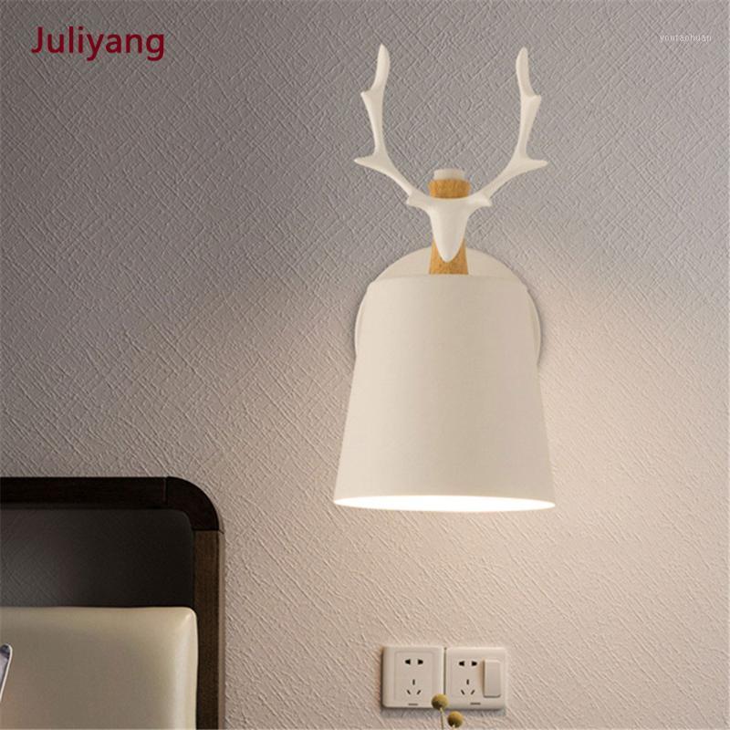

Nordic minimalist fashion antler wall lamp modern bedroom living room dining room corridor TV wall bedside sconce lamp1