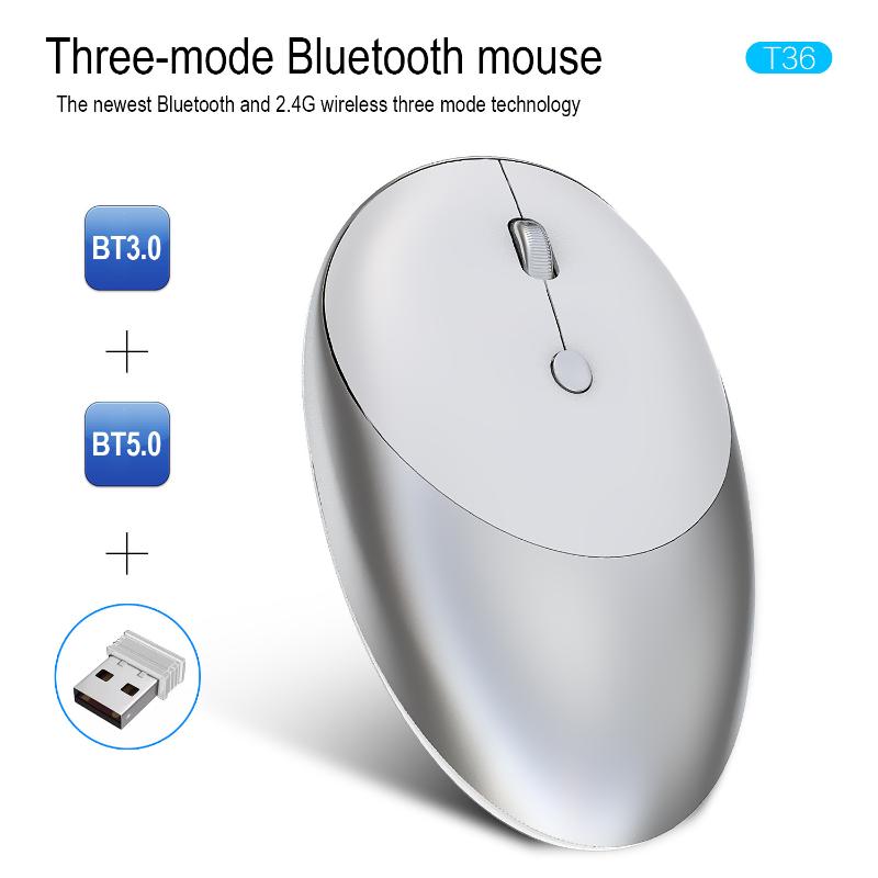 

Bluetooth 3.0 5.0 Wireless Mute Mouse Dual-Mode Bluetooth USB 2.4GHz 3.7V Battery Optical Mice For Home Laptop Computer Working