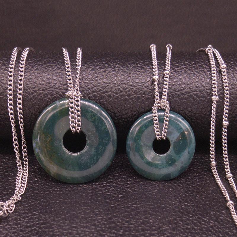 

2 Pice Safety Buckle Stainless Steel Stone Couple Necklace for Men and Women Silver Color Necklace Women Jewelry chocker N20359