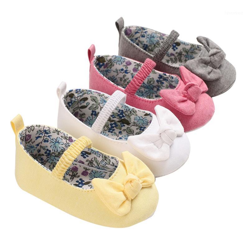 

Baby Girl Princess Dress Shoes Soft Sole Bowknot Mary Jane Flats Anti-Slip Christening Baptism Crib Shoes1, Yellow