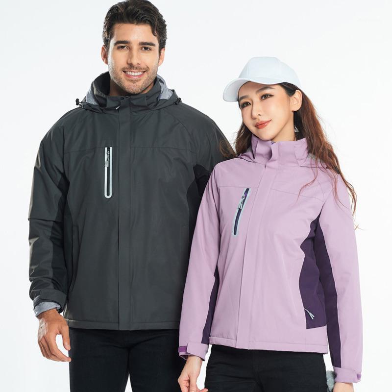 

Waterproof Hiking Jackets Coat Women Men Camping Outdoor Warm Windproof Jackets Couple Large Size Windbreaker 2020 Hiking Coat1, Women pink