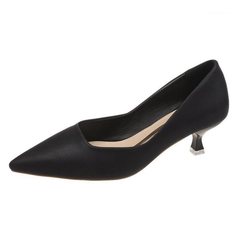 

2020 Pu Leather Elegant Women High Heels Pumps Fashion Spring Autumn Kitten Heels Woman Slip on Shallow Ladies Shoes1, Yellow