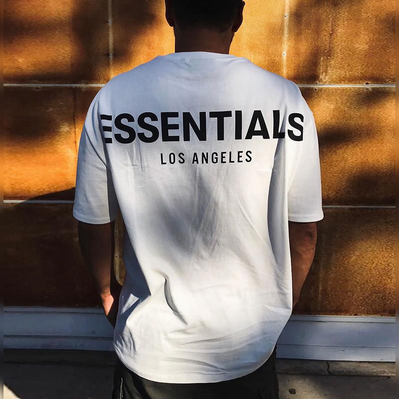 

hot sale 19FW FOOG Feaar off Good ESSENTIALS 3M Reflective Tee Los Angeles Short Sleeves Men Women Summer Casual Street Skateboard T-shirt, White;black