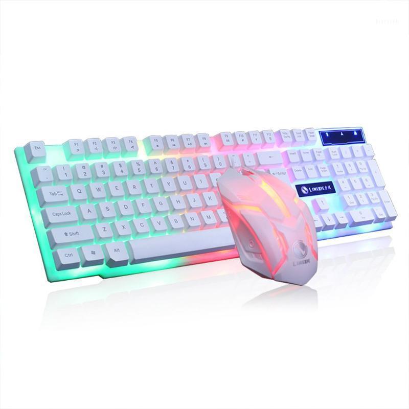 

Led Glowing Computer Desktop Wired Mechanical Keyboard And Mouse Game Suite Usb1