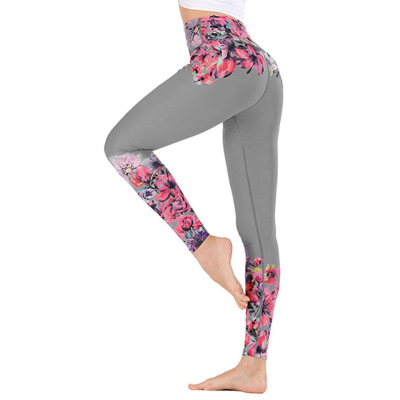 

Solid Womens High Waist Leggings Tight Sports Casual Yoga Pants Fitness Denim Jeans Hips Tights Pencil Pants, Gray