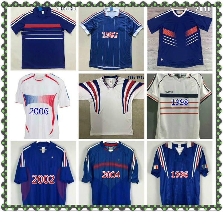 

1998 2002 RETRO VINTAGE ZIDANE HENRY MAILLOT DE FOOT soccer jerseys 2006 2000 2004 finals 1996 RETRO Jerseys, Ivory