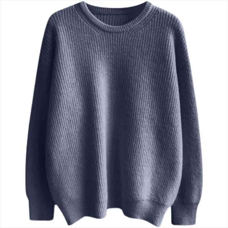 

pullover knitted sweater women solid oversize loose sweater thick warm autumn winter pull femme chic, White;black