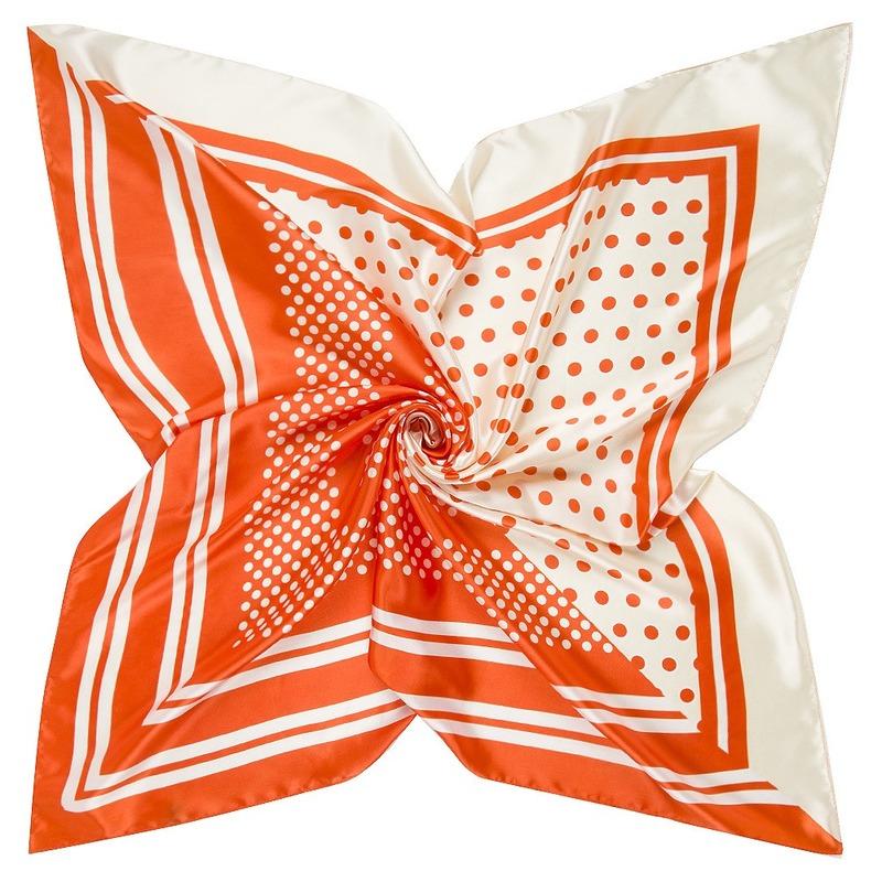 

MATAGORDA High Quality Silk Scarf 90-90cm Silk Square Scarf Women Dot Print Foulard Big Hijab Bandana Lady Neckerchief