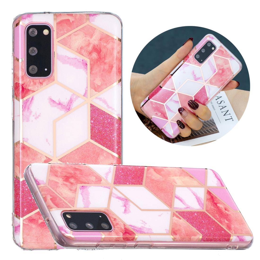 

For Samsung Galaxy S20 Flat Plating Splicing Gilding Protective Case