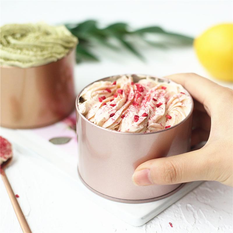 

Metal Tin Ice Cream Boxes Cake Dessert Jar Round Storage Boxes Tinplate Box for Mousse Cake Baking