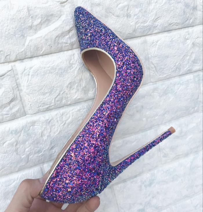 

Party Shoes Women Bling Super High Heels Luxury Sapato Feminino Wedding Zapatos De Mujer Fashion Ladies Shoes Tide Wedding1, As show 12cm