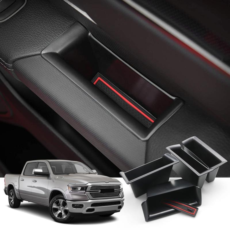 

Car Organizer LFOTPP For 1500 2022 Front Door Handrail Sort Out Storage Box Auto Interior Accessories 4 Pcs