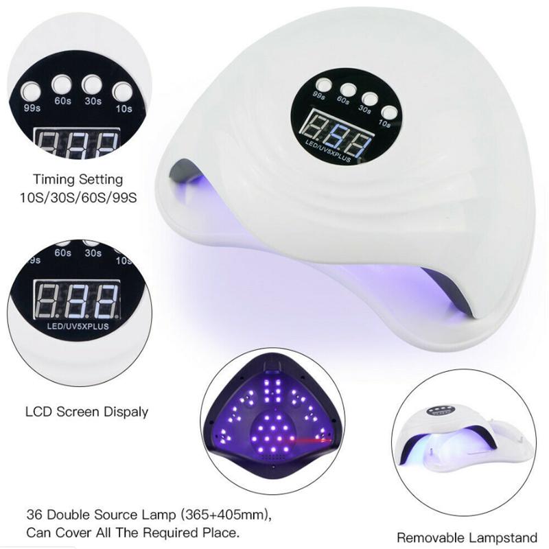 

80W Nail Phototherapy Machine SUN5XPlus Induction Nail Baking Lamp LED Light Quick-Drying Lamp Tool, Pink-star8