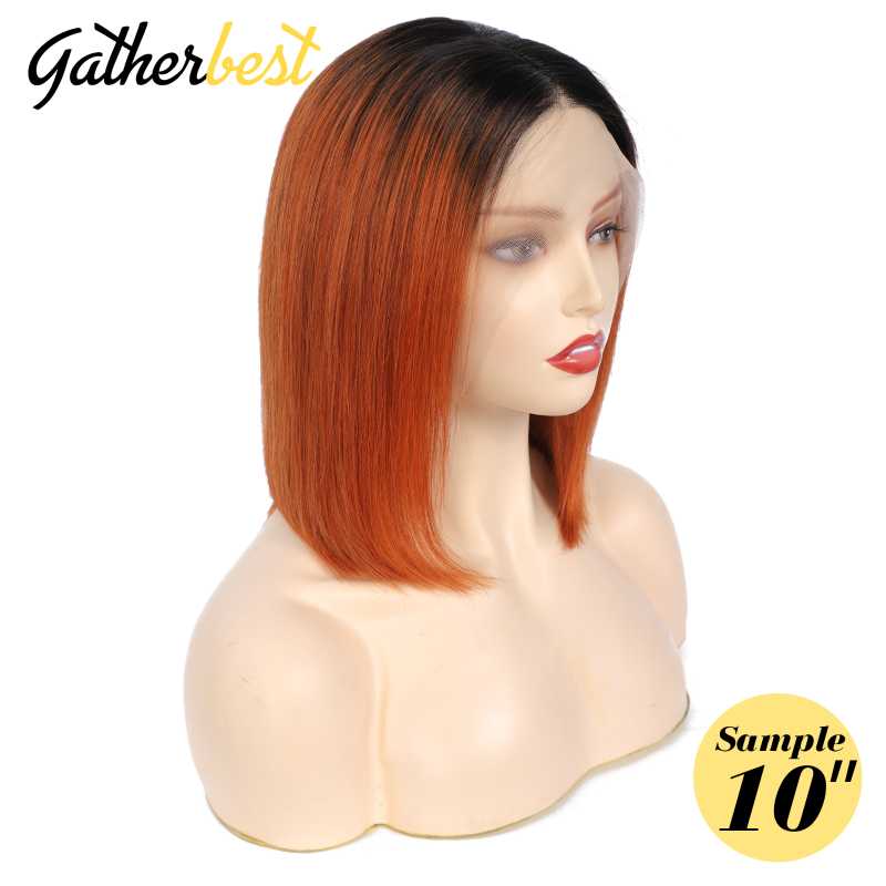 

Ginger Lace Front Wig Brazilian Straight Human Hair 13x4 Lace Frontal Wigs Ombre 1B/Ginger Human Hair Wig Gather Best, Green