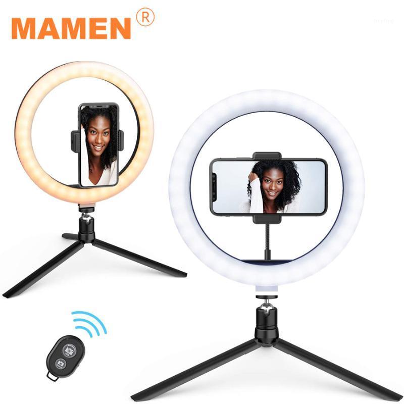 

MAMEN 10 Inch Photography Lighting Ringlight with Tripod Stand Led Selfie Bluetooth Remote Ring Light Lamp TikTok Youtube Live1