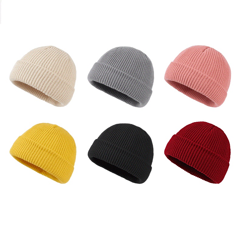 

Knitted Hats for Women Skullcap Men Beanie Hat Winter Retro Brimless Baggy Melon Cap Cuff Docker Fisherman Beanies Hats For Men, Blue;gray