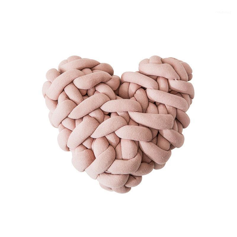 

Handmade Weave Knot Cushion Heart Shaped Macaron Color Cushion Decor Home JS221