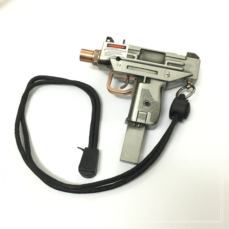 

Pistol uzi Gun shape cigarette Lighter submachine machine carbine Metal Windproof jet torch gift display model mini gun like lighters laser