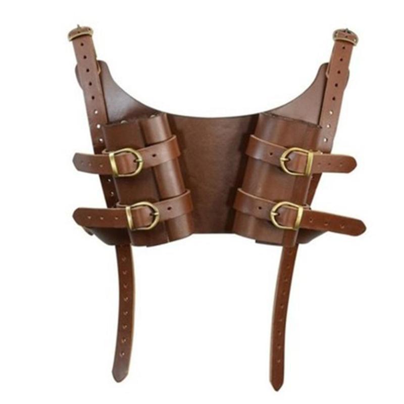 

Vintage Medieval Scabbard Knight Sword Holster Double Strap Sword Back Holder Black Bag Holster casual Cosplay Leather, As pic