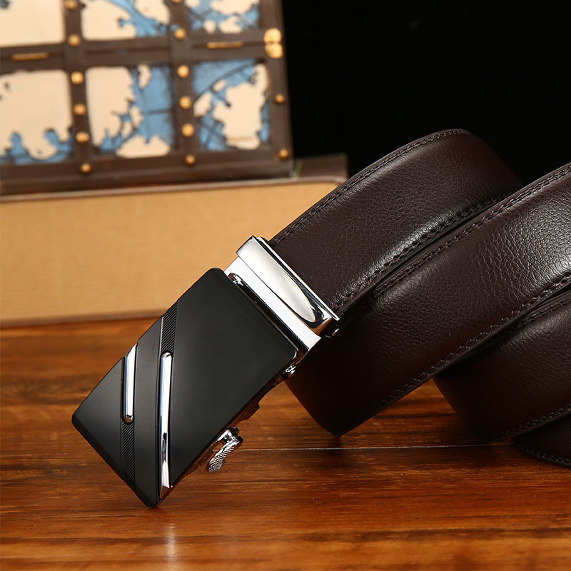 

2021 New Famous Brand Leather Quality Automatic Buckle Black Belts Cummerbunds Men Belt Male Strap Jxch