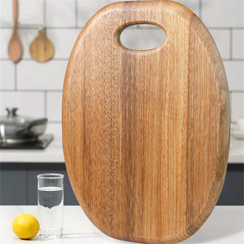 

2021 New Home Kitchen Whole Solid Wood Fruit Bread Steak Cutting Trays Chopping Board Wooden Plate 5vwr