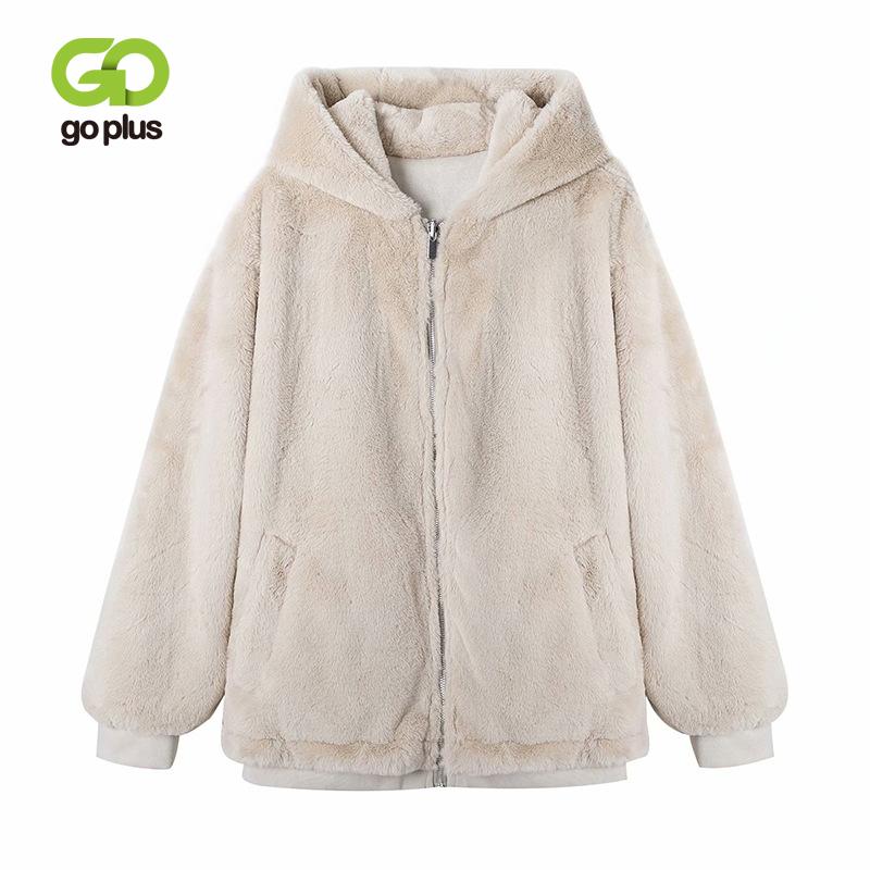 

GOPLUS Winter Woman Coats 2021 Winter Down Jacket Fur Coat From Artificial Casual Warm Soft White Jackets Manteau Femme, Apricot