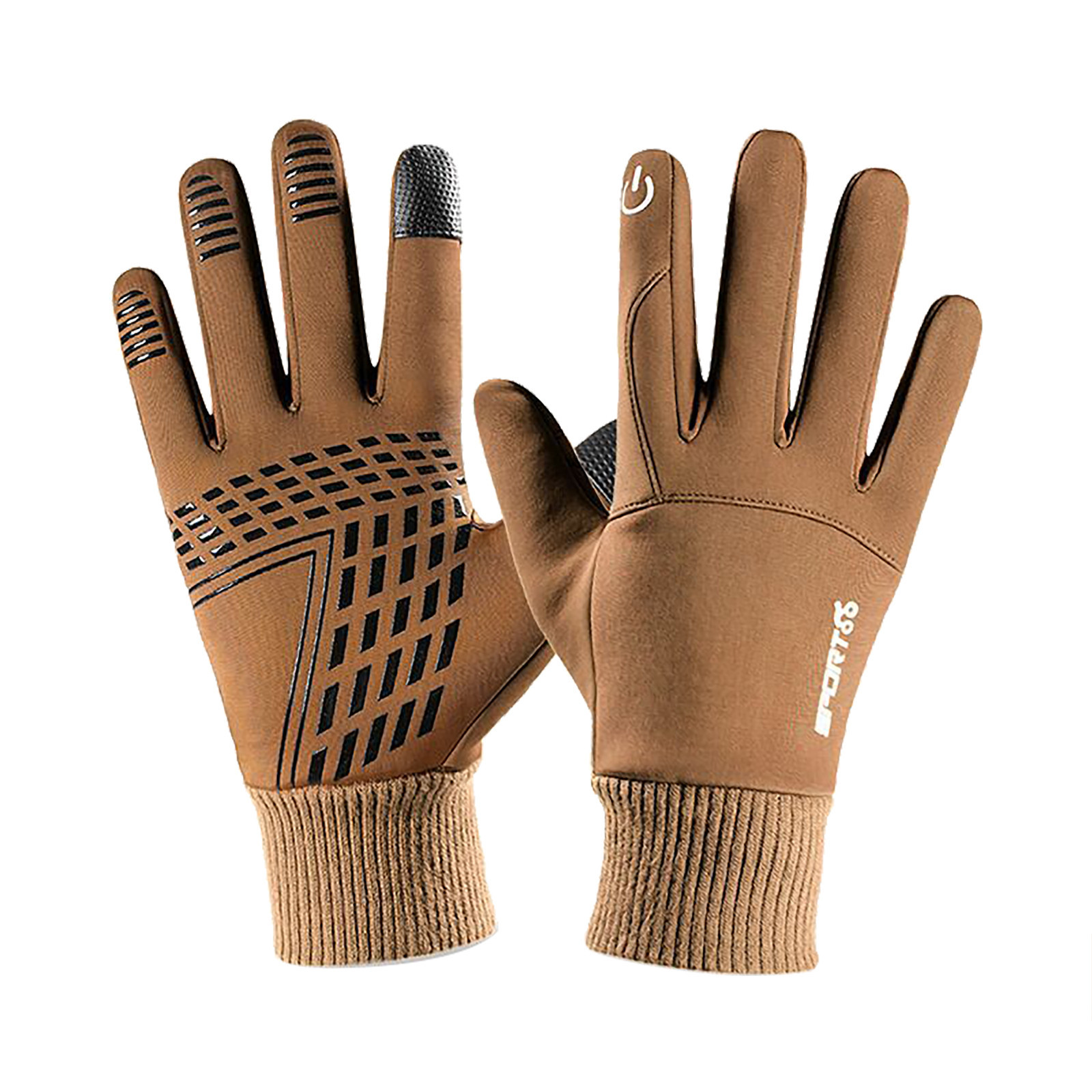 

45# Mens Winter Waterproof Touch Screen Plus Velvet Riding Warm Windproof Outdoor Non-slip Ski Gloves