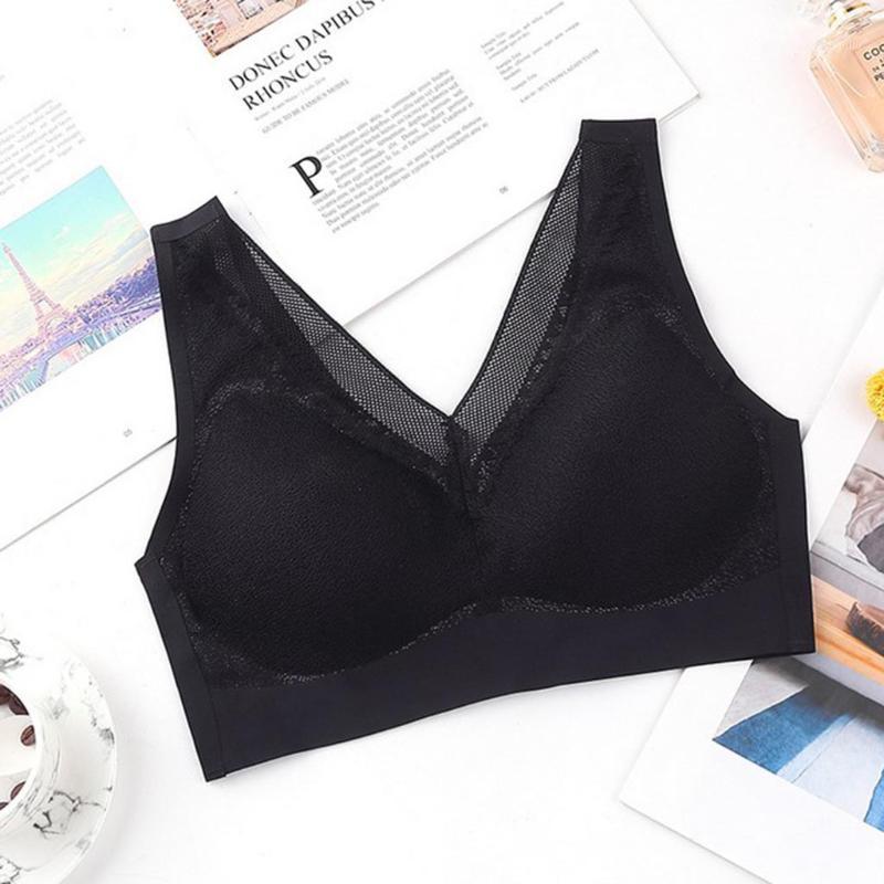 

Sexy Seamless Yoga Bra Sports Bra Lace Top No rims Women Underwears Vest Style Sports Running Yoga Gym Base Underwears#401, Black