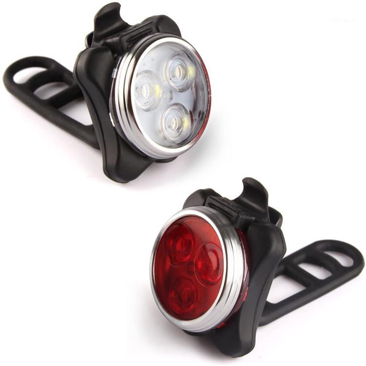 

COB bicycle-light mountain bike USB charging front light + warning tail light set tail light riding accessories 0301