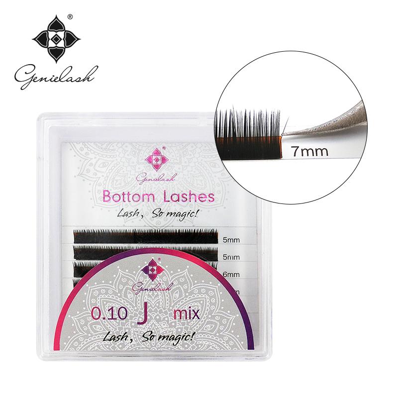 

Genie 6pcs/Lot Bottom Lash Extensions J curl 5 6 7mm Short Sizes for Under False Eyelashes Professional Use Only