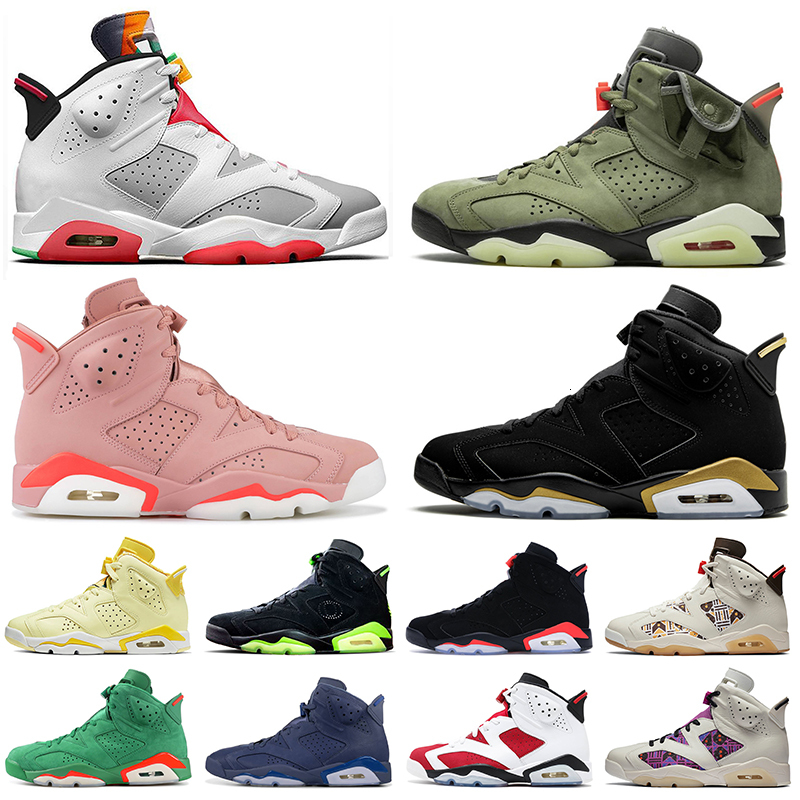 

2020 Jumpman Mens Trainers Womens Basketball Shoes 6s Hare 6 Travis Scotts 6 Millennial Pink DMP Gatorade Sports shoes sneakers size 13