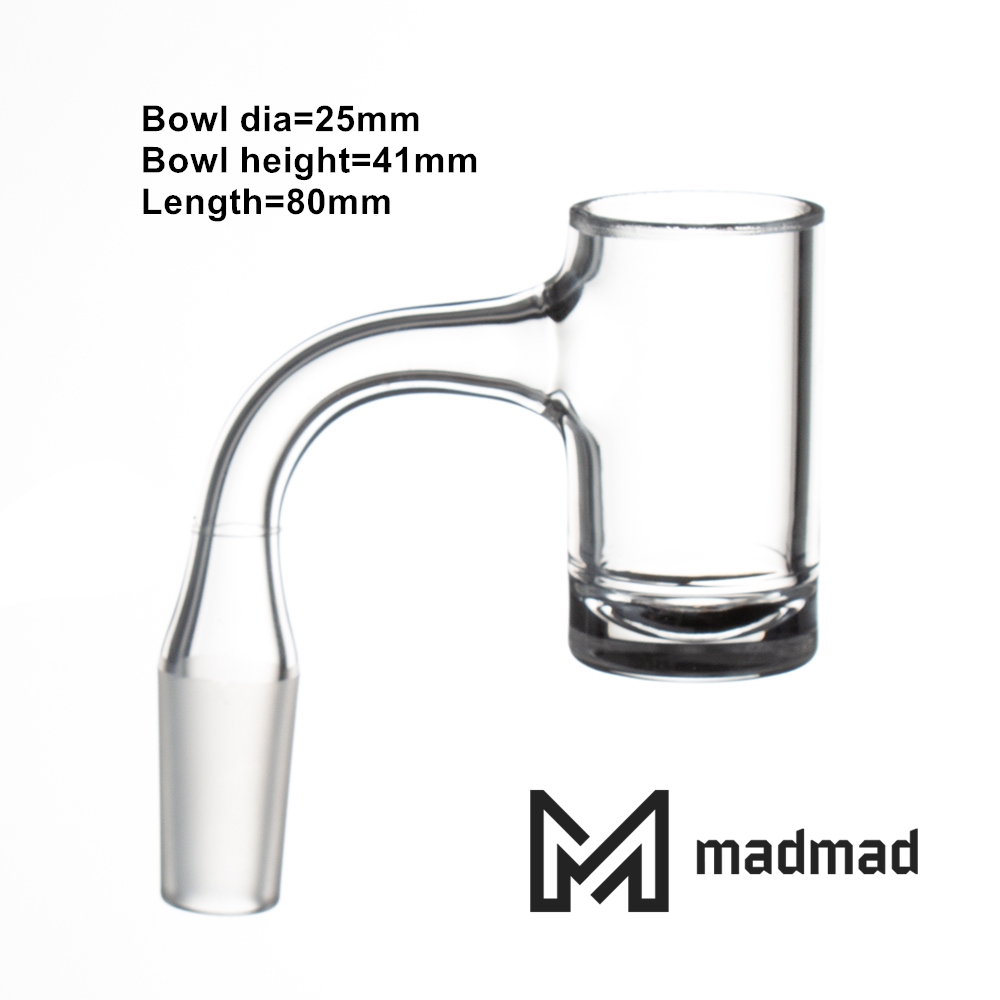 

Quartz banger with round bottom and beveled edge 10/14/19mm male/female double tube for glass water pipes bongs oil rig