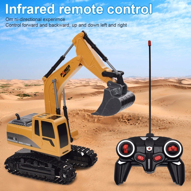 

RC Trucks Mini Remote Control Bulldozer 1:24 Alloy Plastic Engineering Car Dump Truck Crane Excavator Electric Vehicle Toys Gift 201124